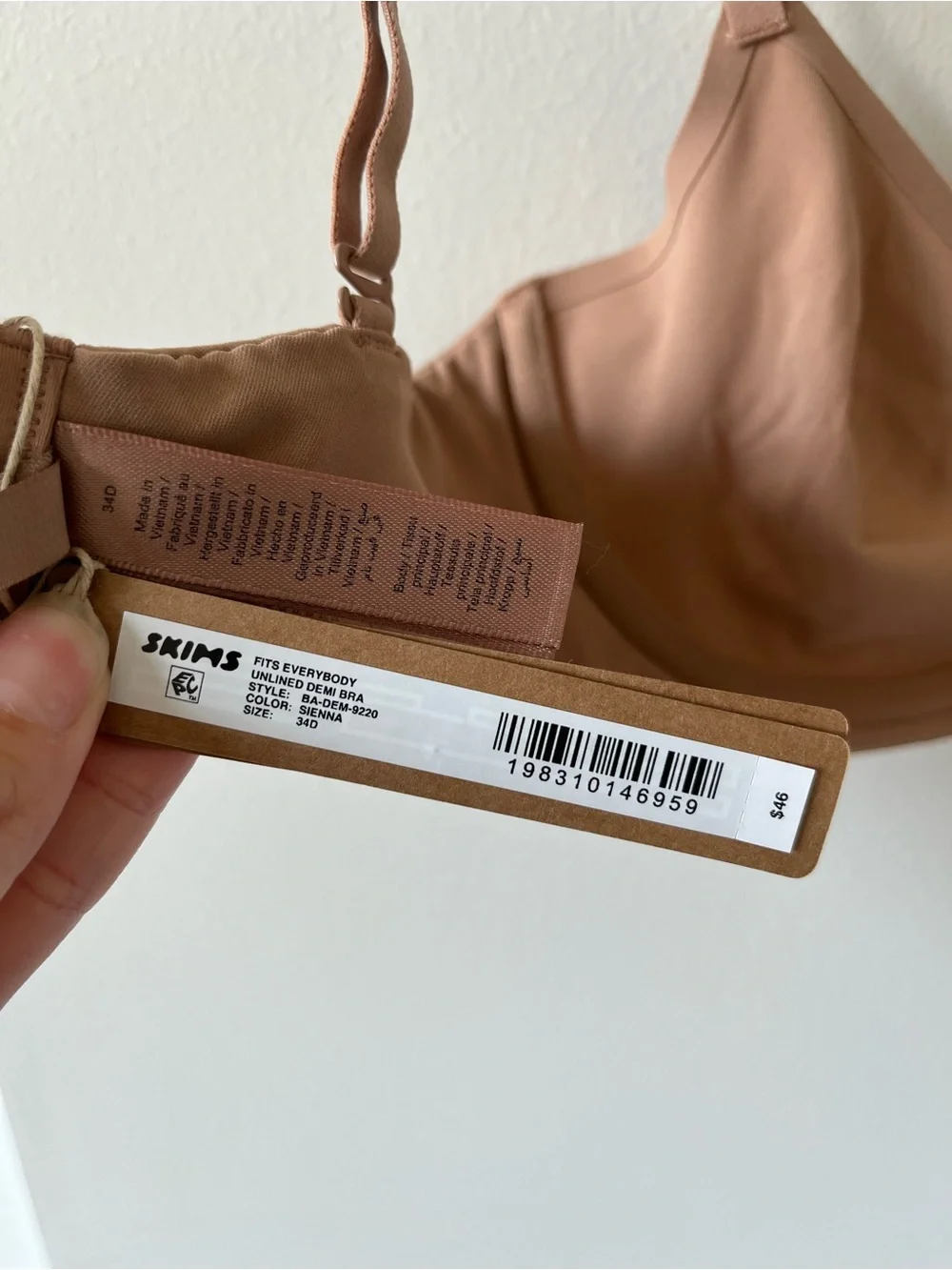 SKIMS Fits Everybody Unlined Demi Bra 34D NWT Sienna Color - Picture 6 of 9